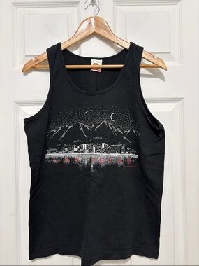 Vintage Single Stitch Black Las Vegas Graphic Tank Top